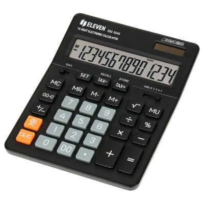 Калькулятор Eleven 14-ти разрядный, двойное питание, черный SDC-554S