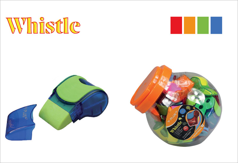 Точилка Y- Plus+ пластиковая Whistle 3 в1 двухцветная (неон) SX090410