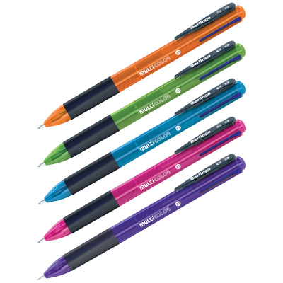 Ручка шариковая автоматическая Berlingo Multicolor 4цвета 0,7мм. корпус оранжевый 07180