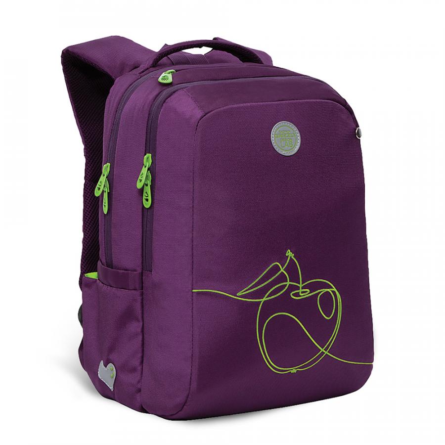 Рюкзак школьный Grizzly 26*39*17 см. фиолетовый RG-166-3