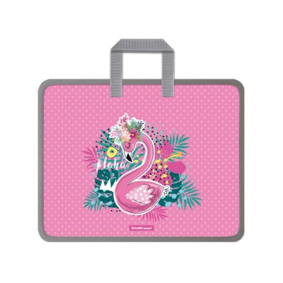 Папка пластиковая А4 ErichKrause Rose Flamingo с ручками, на молнии, 1 отделение 52925