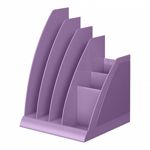 Подставка для бумаг ErichKrause Regatta Pastel Bloom пластиковая, фиолетовый 61492