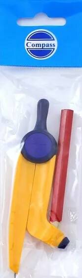 Циркуль пластмассовый с карандашом (козья ножка) оранжевый С3121-02