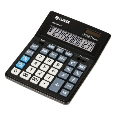 Калькулятор Eleven Business Line 14-ти разрядный, двойное питание, черный CDB1401-BK