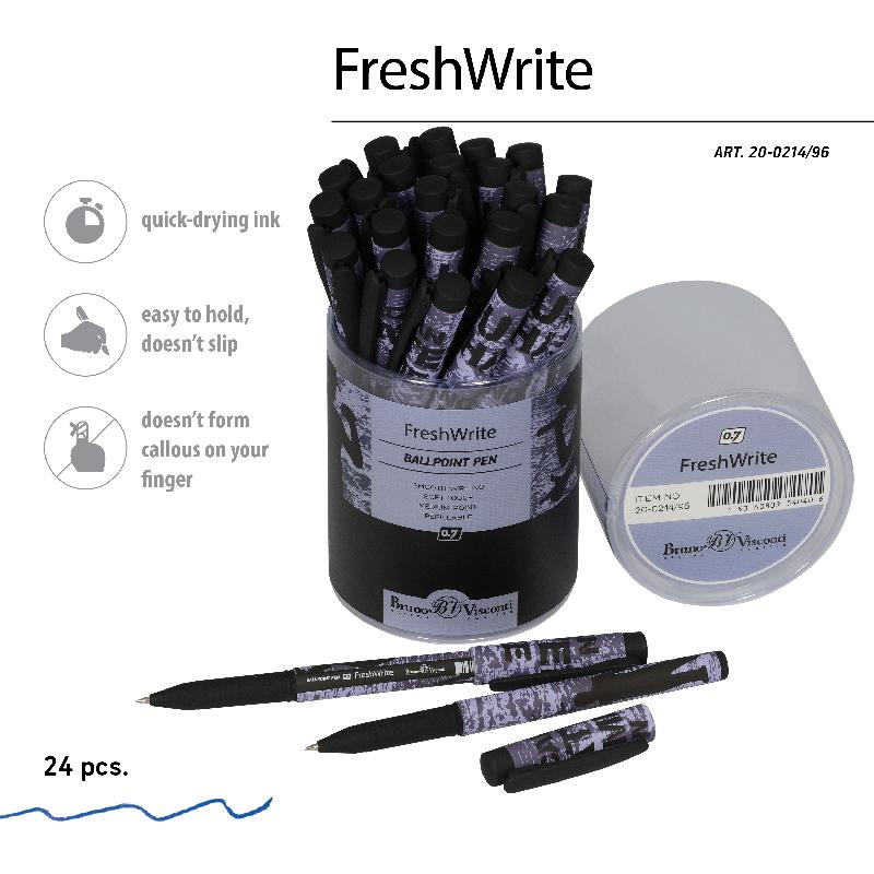 Ручка шариковая синяя BrunoVisconti FreshWrite 0,7мм. Хип-хоп. Силуэты. Do it 20-0214/94