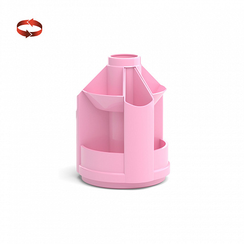 Подставка настольная ErichKrause Mini Desk Pastel вращающаяся розовая 51470