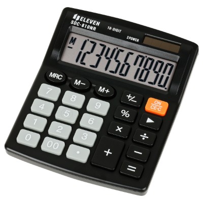 Калькулятор Eleven 10-ти разрядный, двойное питание, черный SDC-810NR