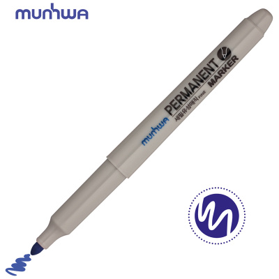 Маркер перманентный MunHwa 1.5мм. синий, пулевидный FPM-02
