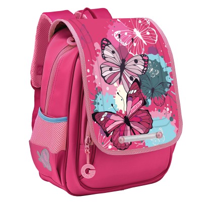 Рюкзак школьный Grizzly 26*35*15 см. розовый RAk-090-1