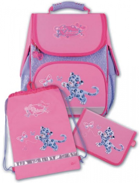 Набор школьницы(ранец,пенал,сумка для об.) Феникс+ Леопард и бабочка 43267
