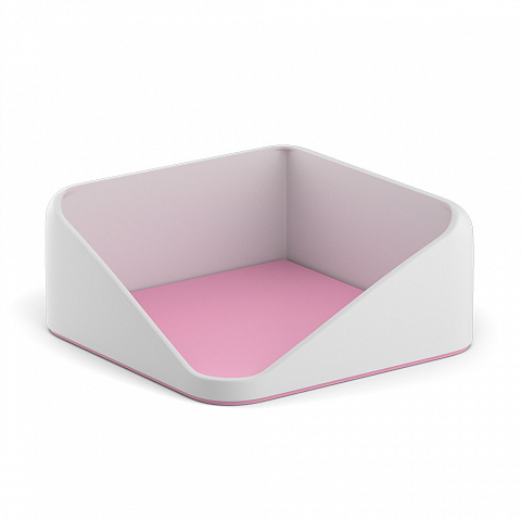 Подставка для бумажного блока ErichKrause Forte Pastel пластиковая, белый с розовым 55972