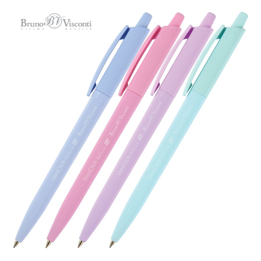Ручка шариковая автоматическая BrunoVisconti SlimClick Zefir 0,5 мм. синяя 20-0229