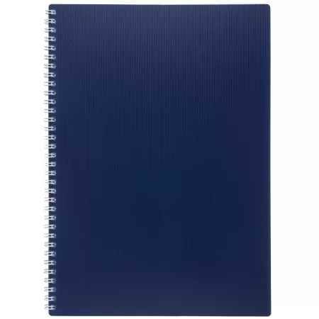 Тетрадь А4 80л. клетка, спираль Хатбер Velvet Синяя пластиковая обложка, перфорация 01609