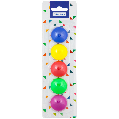 Магниты для доски 30мм. 5шт. в блистере OfficeSpace 256236