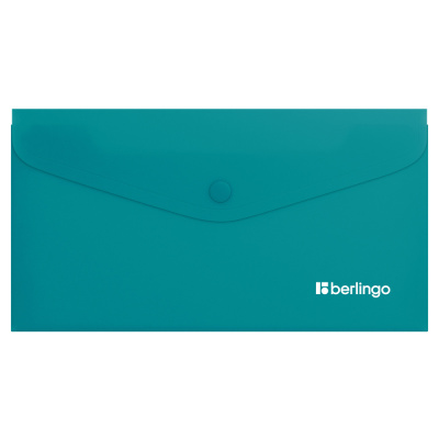 Папка-конверт С6 на кнопке Berlingo Soft Touch бирюзовая С6987