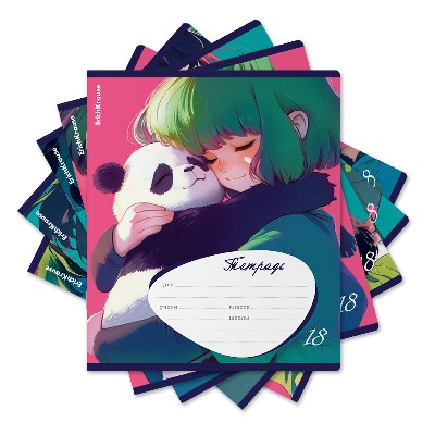 Тетрадь 18л. клетка ErichKrause Panda Hugs 63270