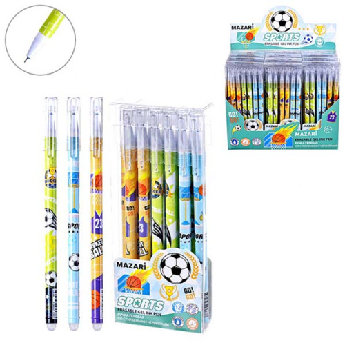 Ручка гелевая со стираемыми чернилами Mazari Sports синяя 0,38мм. М-5849-70