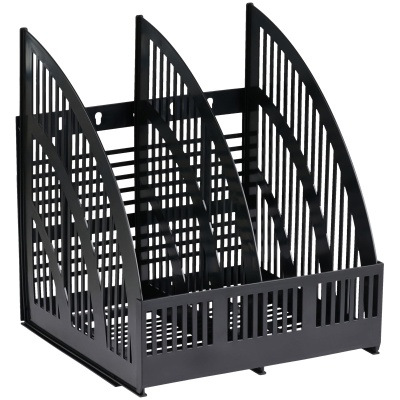 Лоток вертикальный, сборный для бумаг Стамм Line 2 отделения, черный ЛТВ-01472 