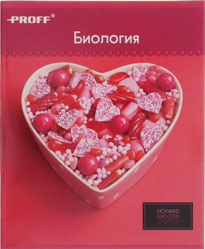 Тетрадь предметная 48л. клетка Proff Биология Hearts HS16-BEBS48