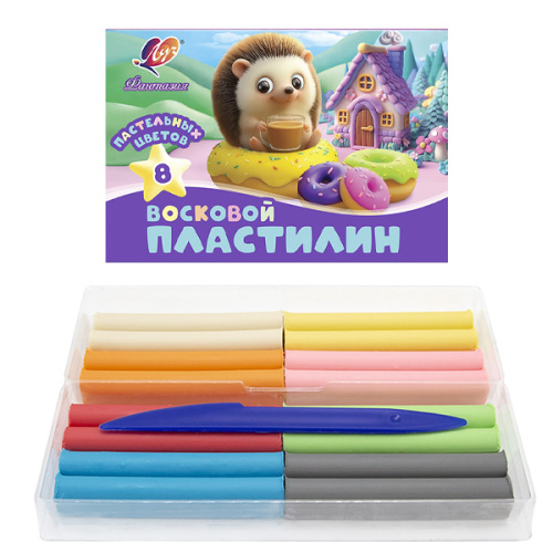 Пластилин восковой 8цв. 120гр. Луч Фантазия, пастель 35С 2289-08