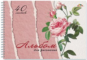 Альбом для рисования 40л. на спирали Апплика Роза 0225-75