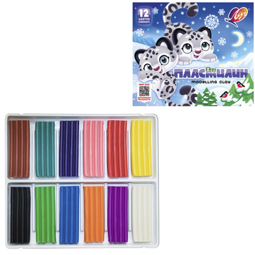 Пластилин 12цв. 180гр. Луч Zoo 29С 1722-08
