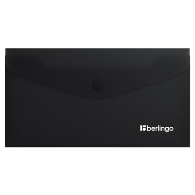 Папка-конверт С6 на кнопке Berlingo Soft Touch черная С6980
