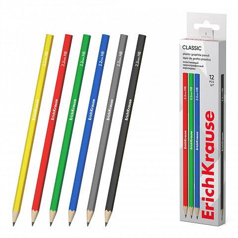 Карандаш ч/г пластиковый ErichKrause Classic шестигранный 55266