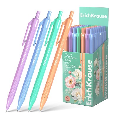 Ручка шариковая автоматическая ErichKrause R-305 Matic Pastel Bloom 0.7мм. синяя 61060