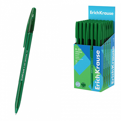 Ручка шариковая ErichKrause R-301 Stick Original зеленая 1мм. 60971