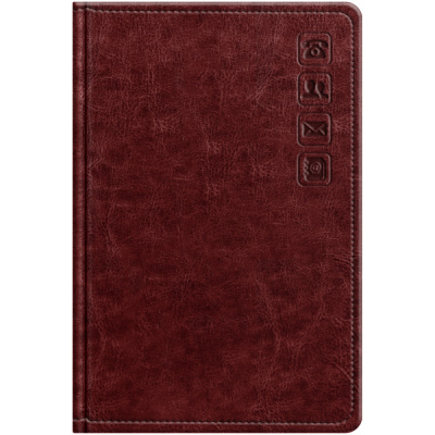 Телефонная книга с вырубкой А7 64л. BG Nebraska. Dark red кожзам 63337