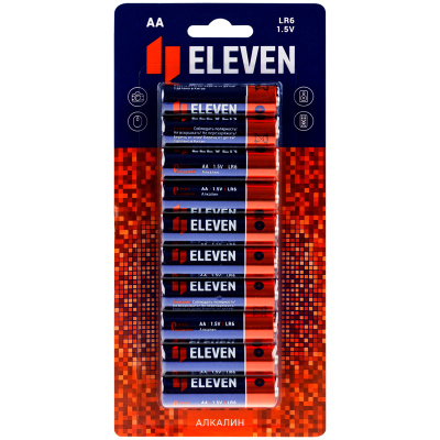 Батарейка Eleven AA LR6 алкалиновая BC10 1шт. (блистер) 324424