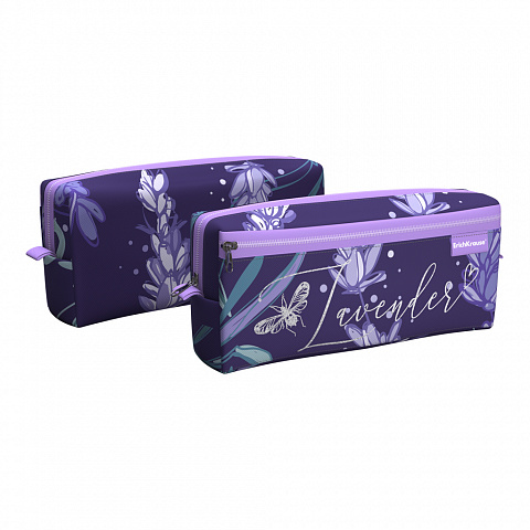 Пенал квадро ErichKrause Lavender 210х100х50мм. с двумя отделениями 56970