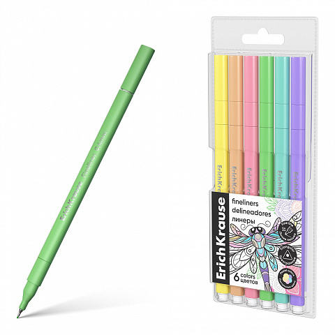 Линеры 6цв. набор ErichKrause Art Spirit Pastel 62952