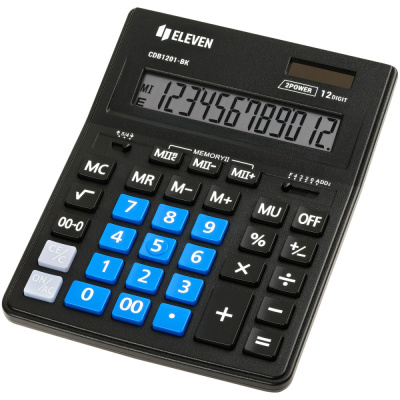 Калькулятор Eleven Business Line 12-ти разрядный, двойное питание, черный/синий CDB1201-BK/BL