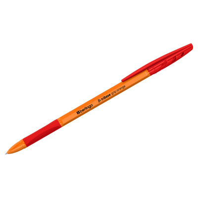Ручка шариковая Berlingo Tribase grip Orange красная 0,7мм. 70963