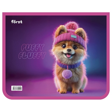 Папка для тетрадей А5 Forst Cute Pomeranian 2 отделения, на молнии ПП-06Л10007