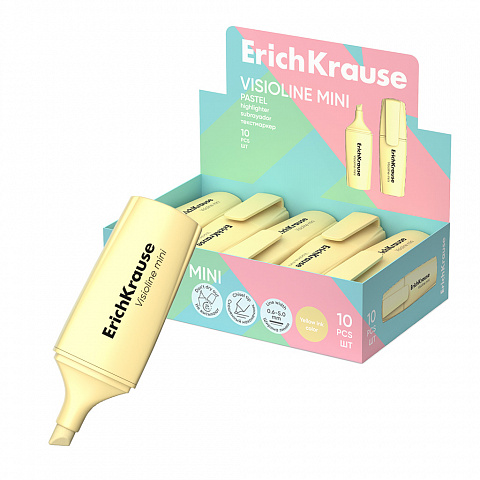 Маркер текстовый ErichKrause Visioline Mini Pastel желтый 60799