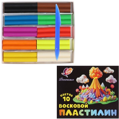 Пластилин восковой 10цв. 150гр. Луч Фантазия со стеком 35C 2301-08