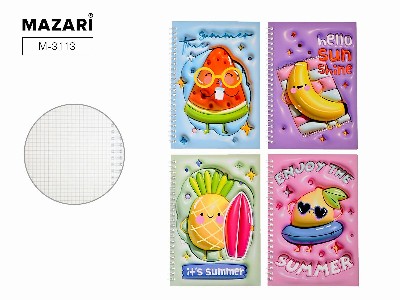 Блокнот Mazari Fruits 14,5х21см. 58л. на гребне М-3113