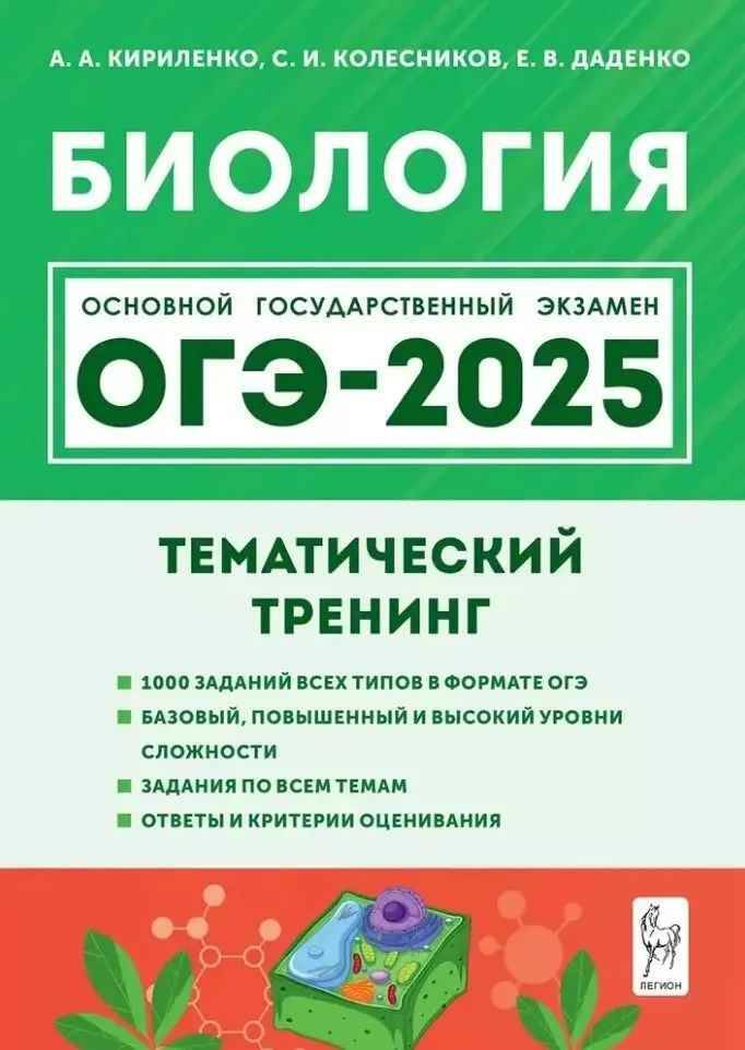 ОГЭ 2025 Биология. Тематический тренинг. Кириленко А. Легион