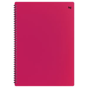 Тетрадь А4 80л. клетка на гребне БиДжи Base розовая пластиковая обложка 08693