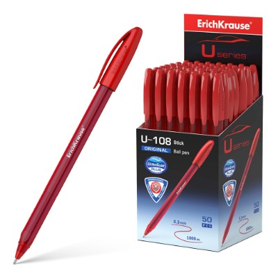 Ручка шариковая ErichKrause U-108 Original Stick Ultra Glide Technology красная 1мм. 47597