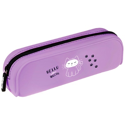 Пенал Berlingo Hello meow 200х50х60мм. 1 отделение, силикон 09021