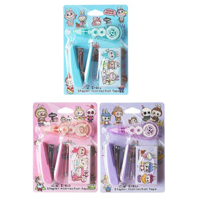 Набор канцелярский Mazari Зубастик: степлер, скобы, корректир. лента E-013