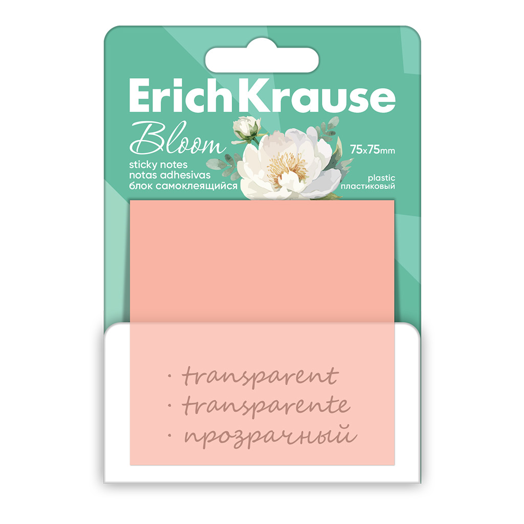 Блок самоклеящийся пластиковый ErichKrause Pastel Bloom 50л. 75х75мм. 61580