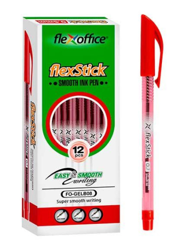 Ручка шариковая с масляными чернилами Flexoffice flexStick красная 0.7мм. FO-GELB08 RED