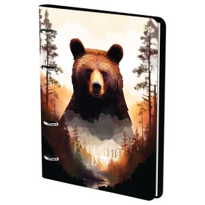 Тетрадь 120л. клетка, на кольцах со сменным блоком БиДжи Русский дух, кожзам 59506