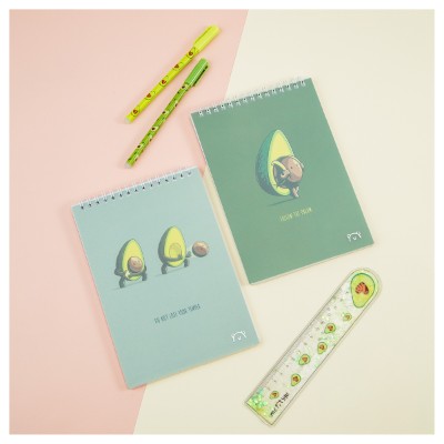 Блокнот А5 60л. на гребне, клетка Meshu Avocadreams пластиковая обложка 48667