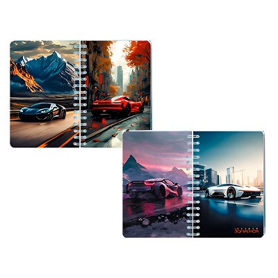 Записная книжка-перевертыш А6 80л. клетка, на гребне Апплика Авто С1226-68